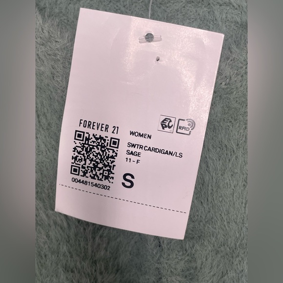 Fuzzy Cropped Cardigan Sweater SM - Picture 5 of 7